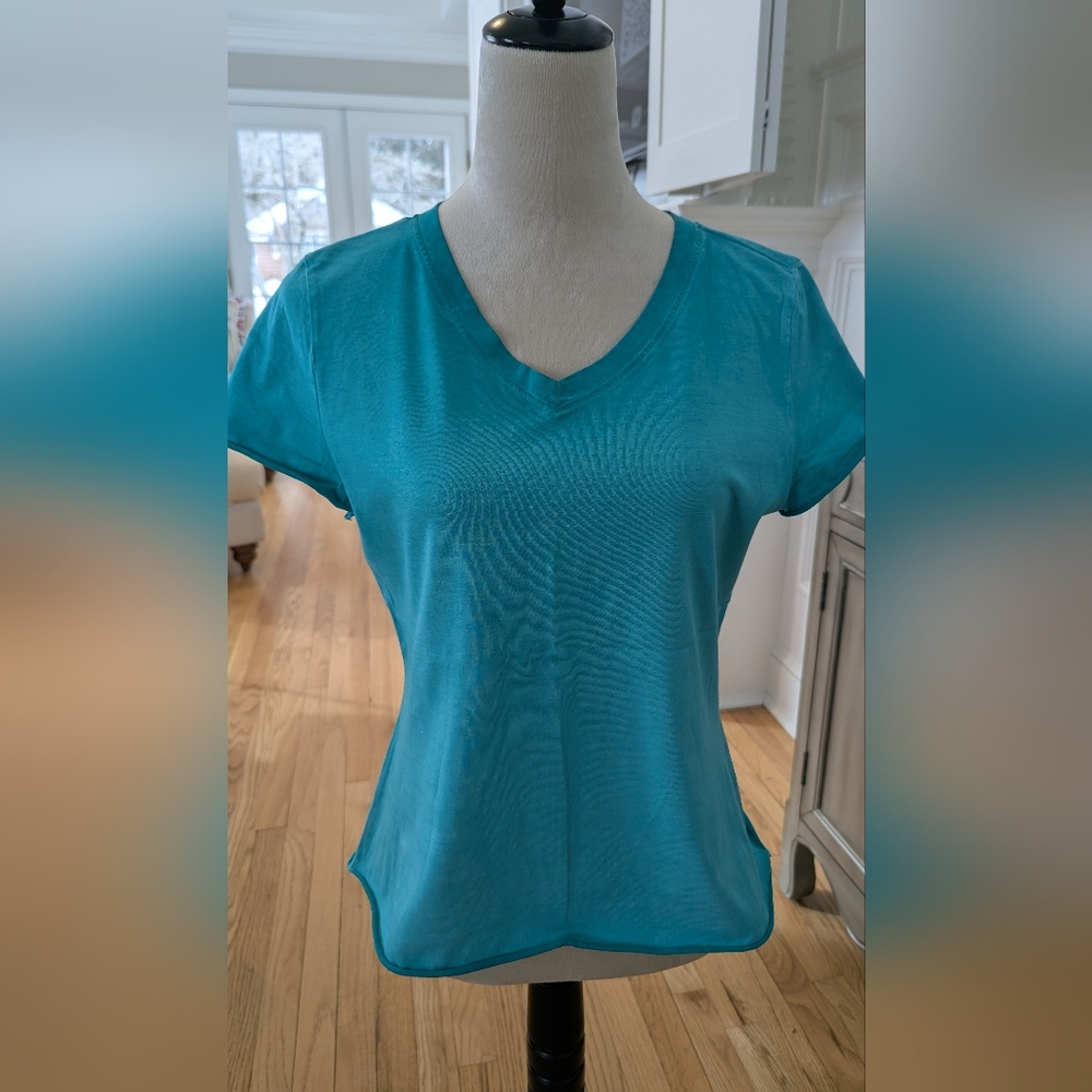 Calvin Klein Turquoise V-Neck Women's Top